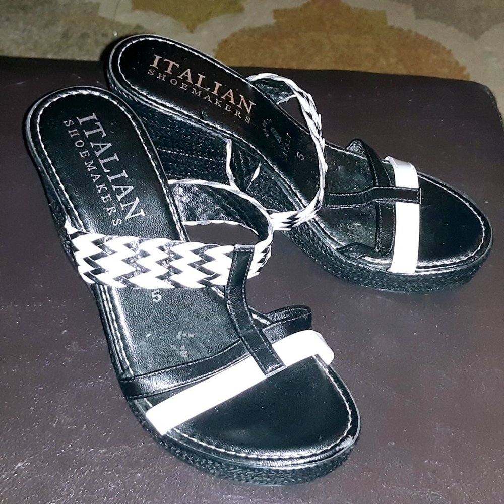 Italian Leather Wedges - Made in Italy